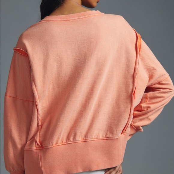 Anthropologie Pilcro Pintuck Sweatshirt – Peach/Orange – Size XL - Picture 9 of 10
